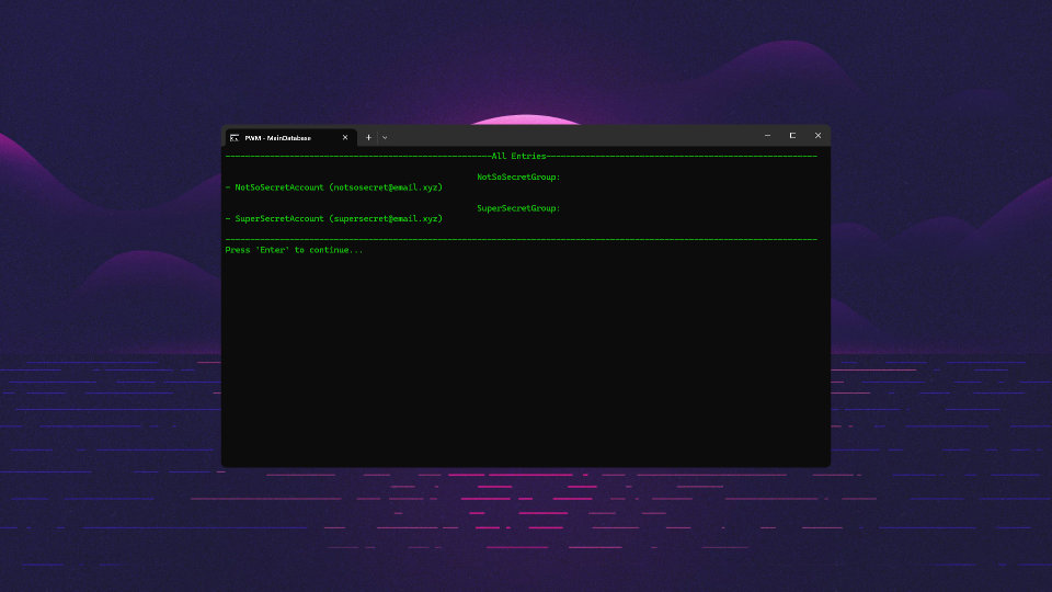 Password manager Group View